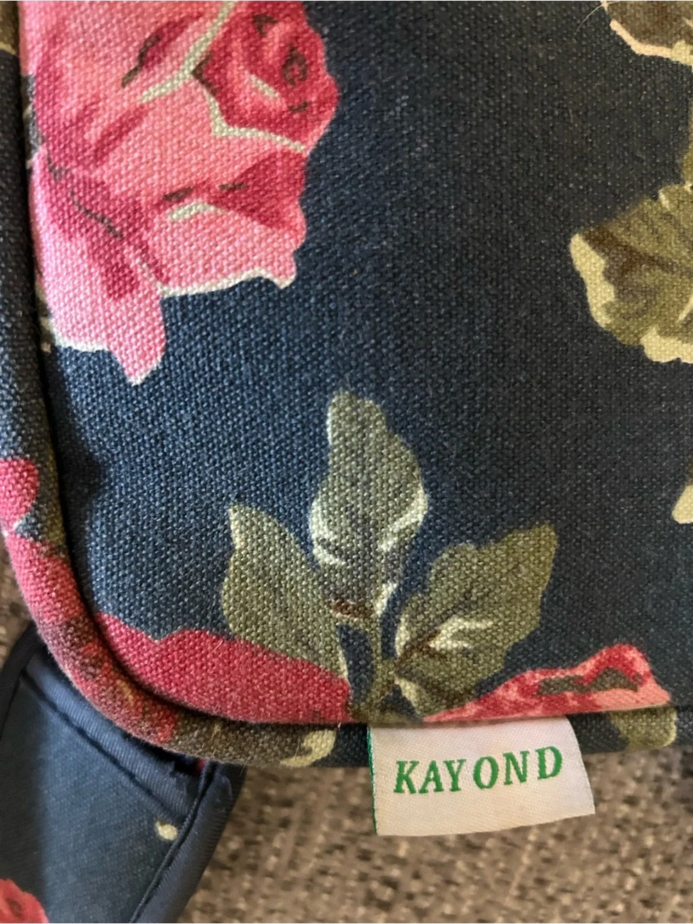 Floral Rose Print Laptop Bag in Dark Green